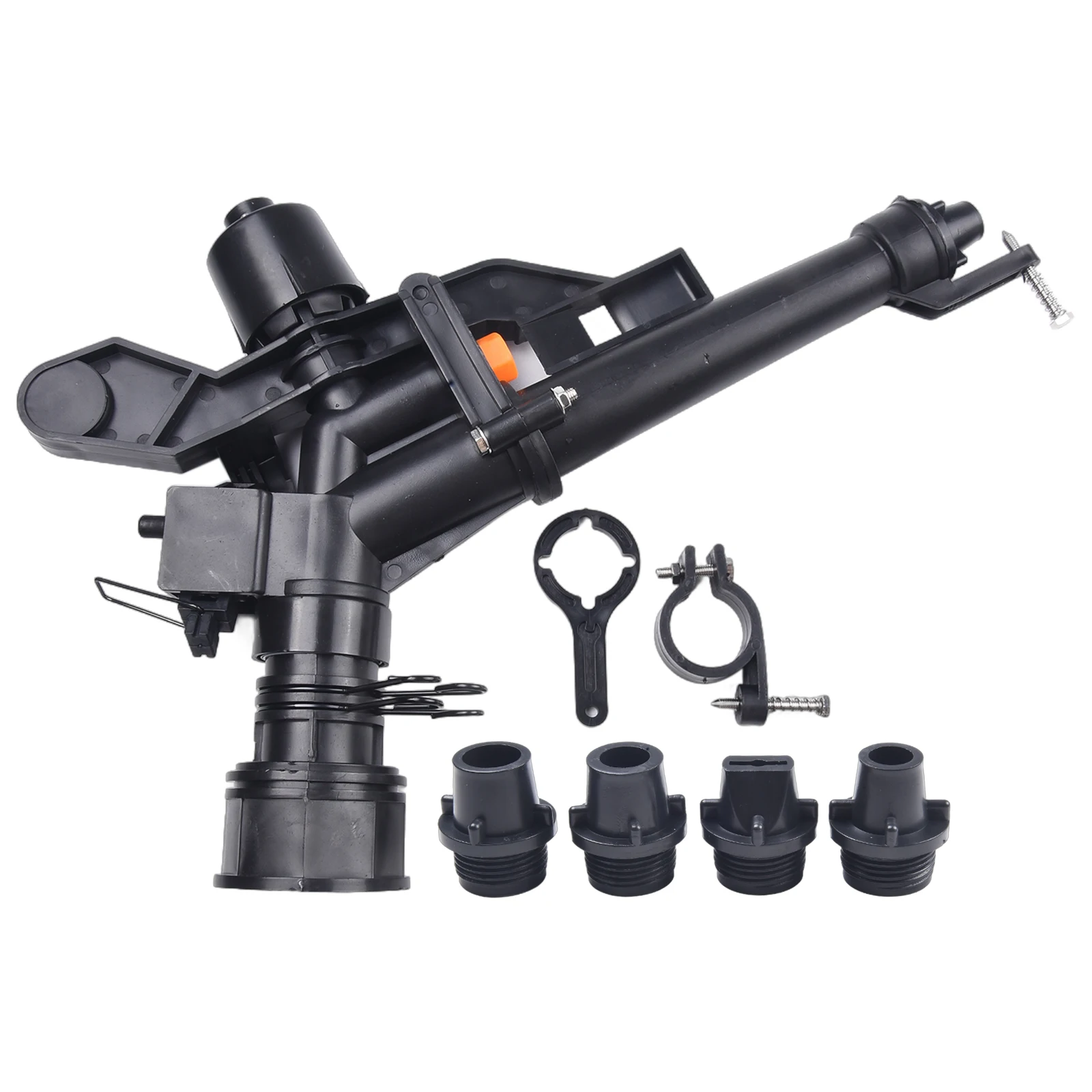 

Garden Irrigation 1.5" Female Thread 360° Sprinkler Adjustable Rocker Rotating Watering Gun- Lawn Watering Tool