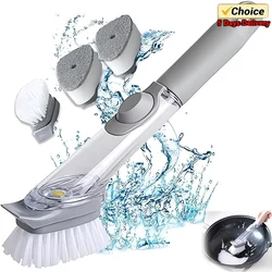 New Dishwand Set No-Scratch Soap Dishwashing Brush Scrubber Kitchen Cleaning Sponge Cleaning Brush for Pots Dishes Sink Comes