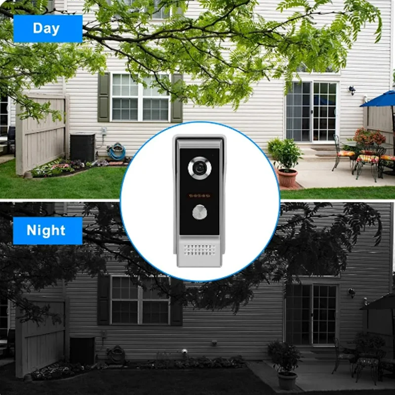 7 Inch Wired Video Intercom With Camera Doorbell Waterproof Apartment Security Protection Private Residential Support Unlock Mon