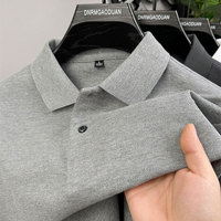 100% pure cotton summer new men's short sleeve shirt high-end luxury comfortable breathable T-shirt business casual polo shirt