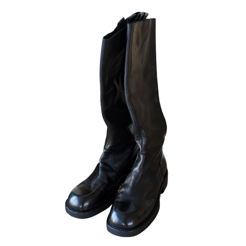 Slim square toe flat elastic skinny boots fall and winter no more than knee-high boots look good