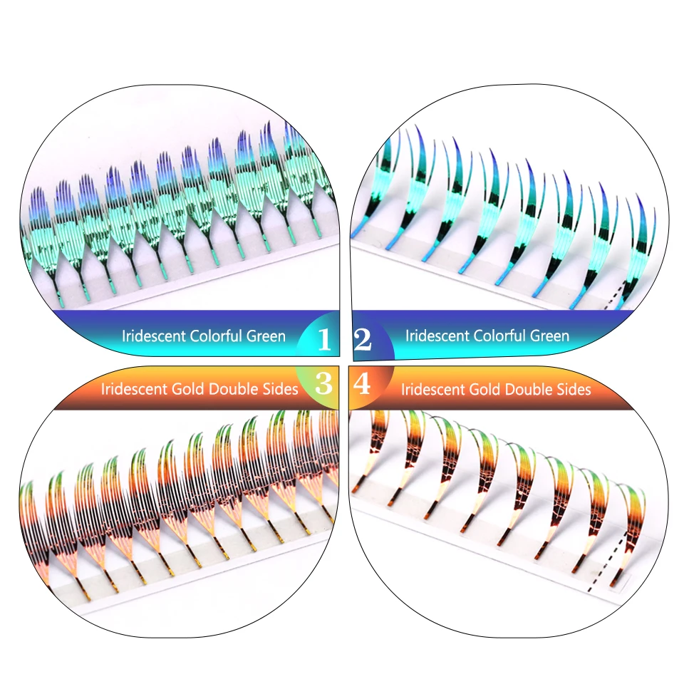New Fashion Shiny Tinsel Comic Spire Eyelash Extension Holographic Manga False Eyelashes Anime Colorful Eyelashes For Christmas