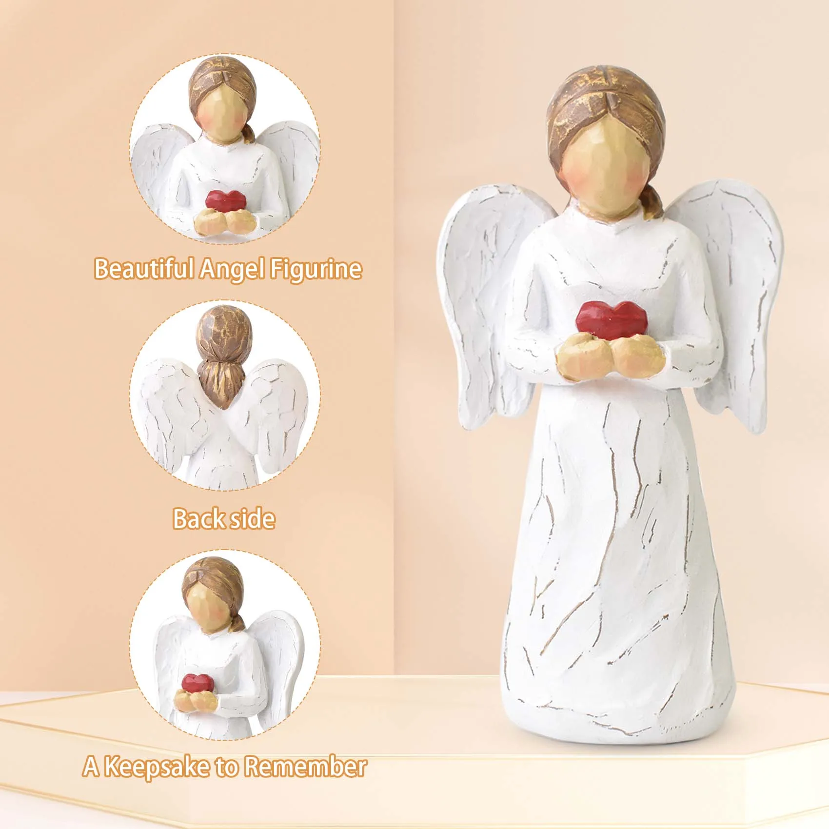 Guardian angel statue, female healing angel statue, handmade resin statue, worth collecting and not easily damaged