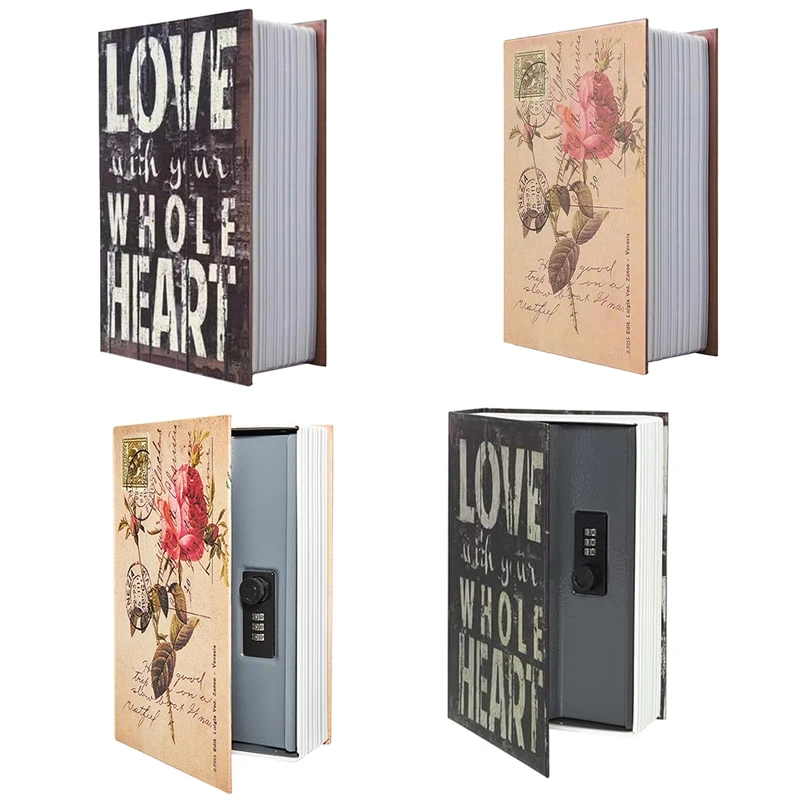 

Decorative Book Safe Box With Lock, Vintage Faux Book Safe For Decoration, Secret Diversion Book Durable