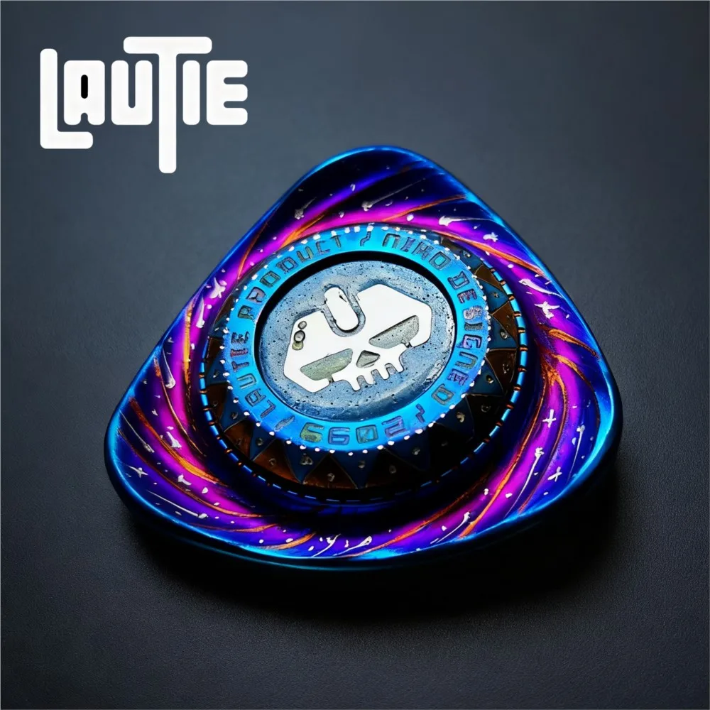 LAUTIE EDC ROC2.0 Titanium Blue Fidget Spinner Luminous Handmade Carving Fidget Toys For Adults Anti-stress Toys