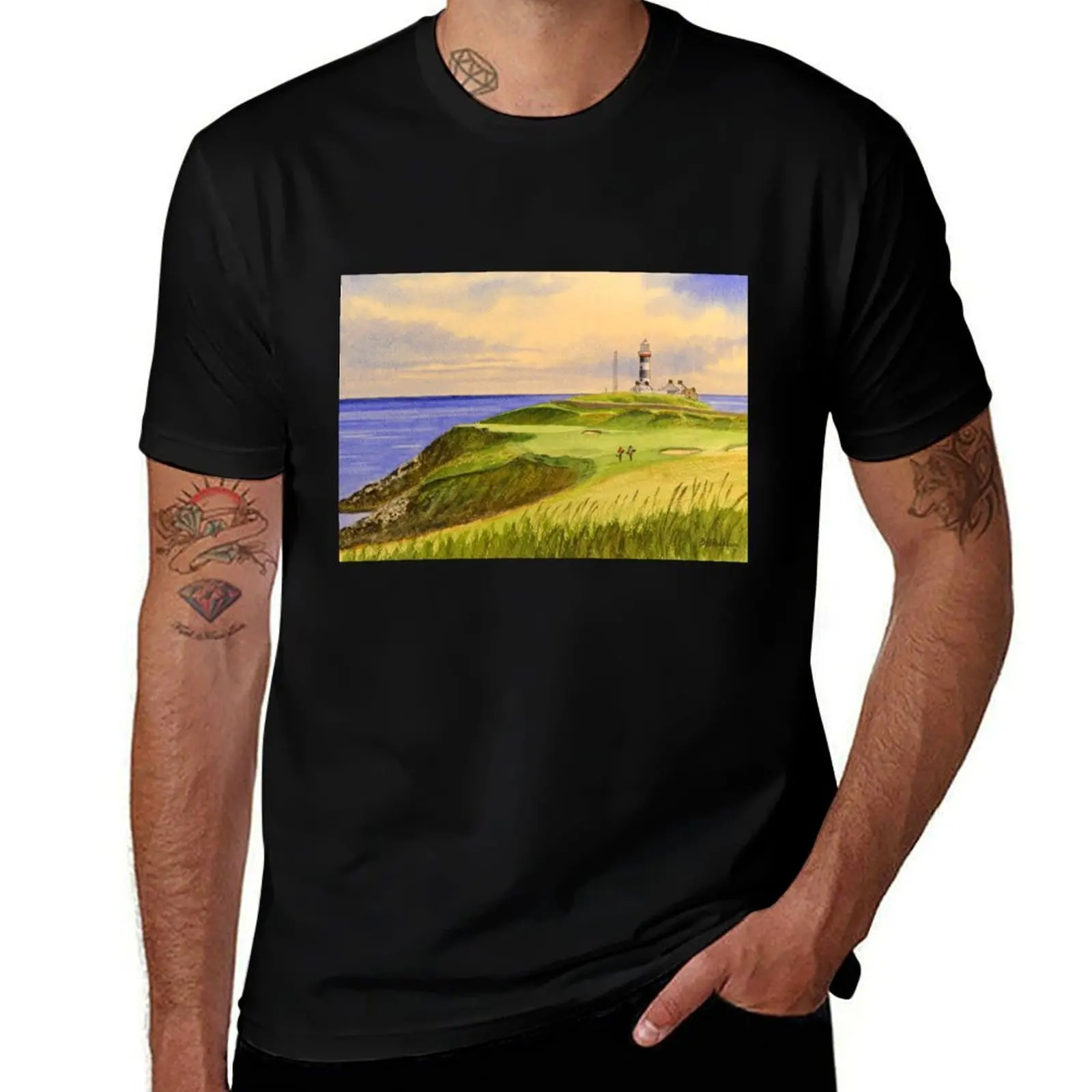 Old Head Golf Course Ireland Hole 4 T-Shirt Basic Lightweight Short Sleeve Tee T-Shirt