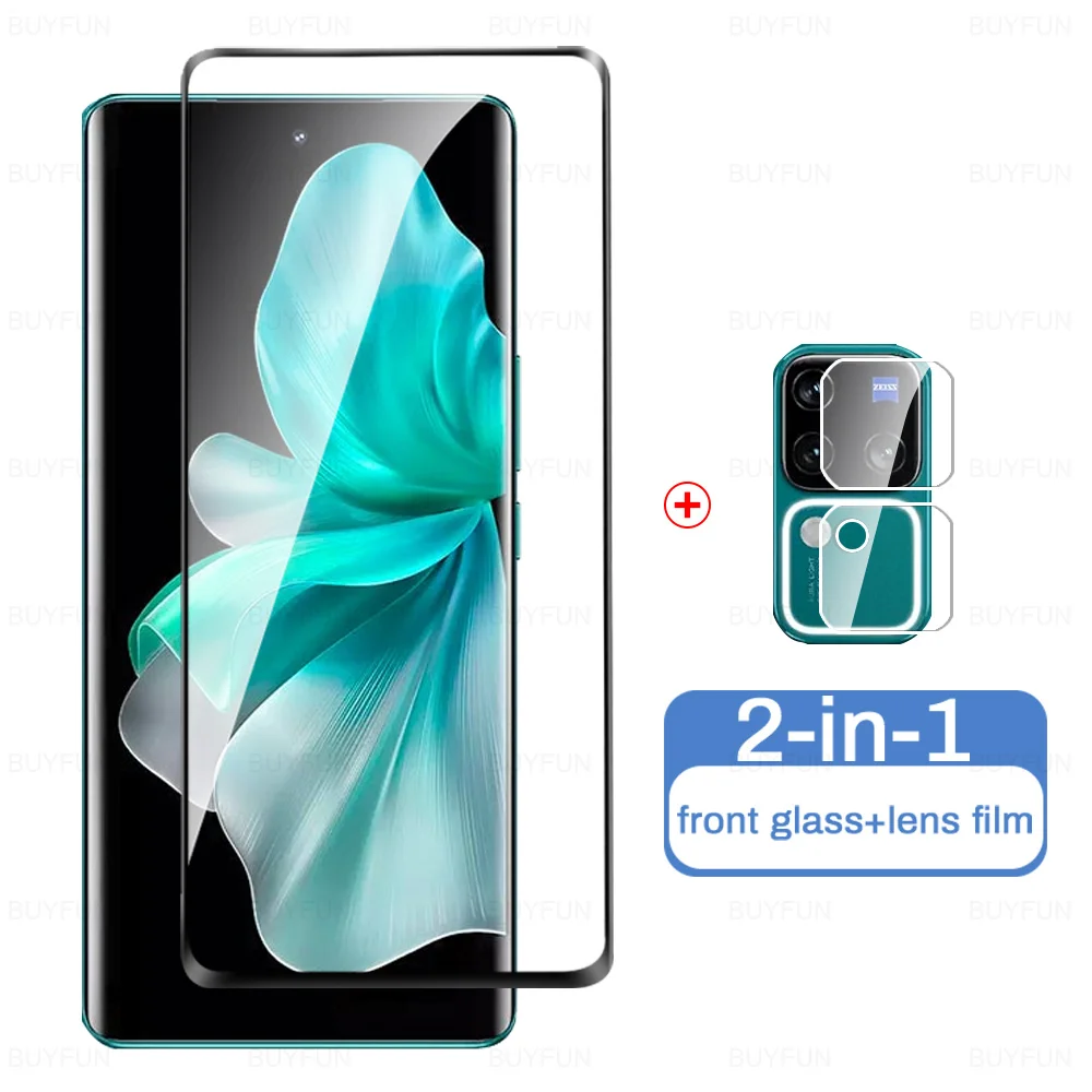 2in1 Front Curved Tempered Glass Case For Vivo V30 Pro Lens Glass Vovi V30Pro V 30 VivoV30 VivoV30Pro 5G 6.78'' Screen Protector