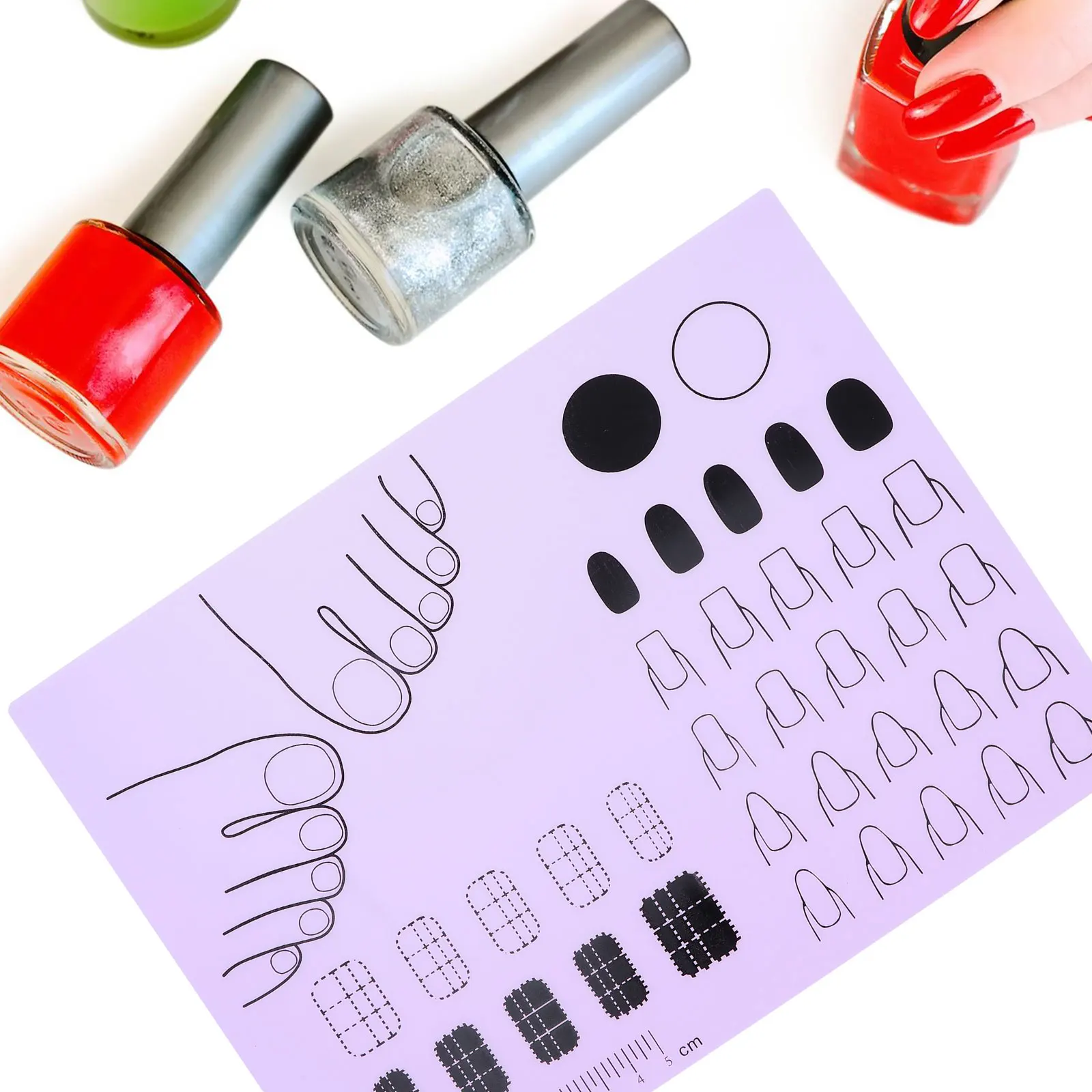 

Silicone Manicure Pad Nail Design Practice Mat for Painting Create Various Arts Acrylic Fingernail Perfect Consistency