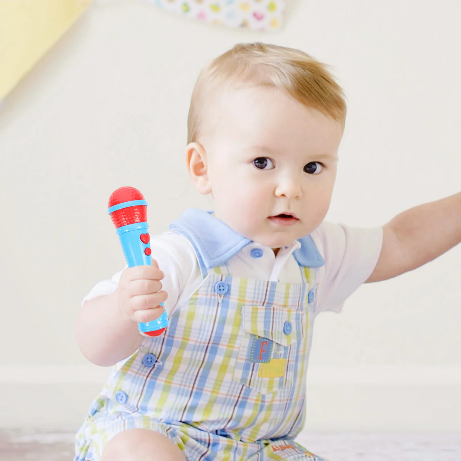 ميكروفون للأطفال، تصميم ملون عالي المقلد، سهل الإمساك، تعليمي مبكر، موسيقى الكاريوكي، ألعوبة للأطفال #3