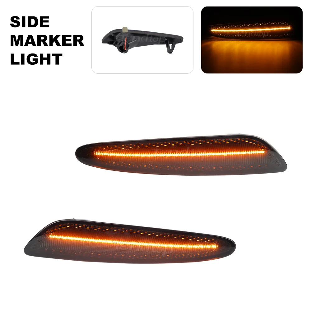 2Pcs LED Flashing Turn Signal Light Front Fender Side Marker Lights FOR MERCEDES-BENZ E320 4MATIC BASE WAGON E350 E550 E55 AMG