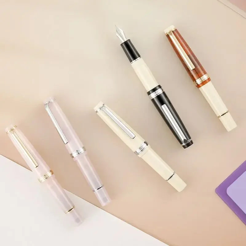 New Limited Color! Jinhao 82 Panda Acrylic Customized Fountain Pen EF/F/M/Bent Nib Golden Trim With Converter Writing Pen