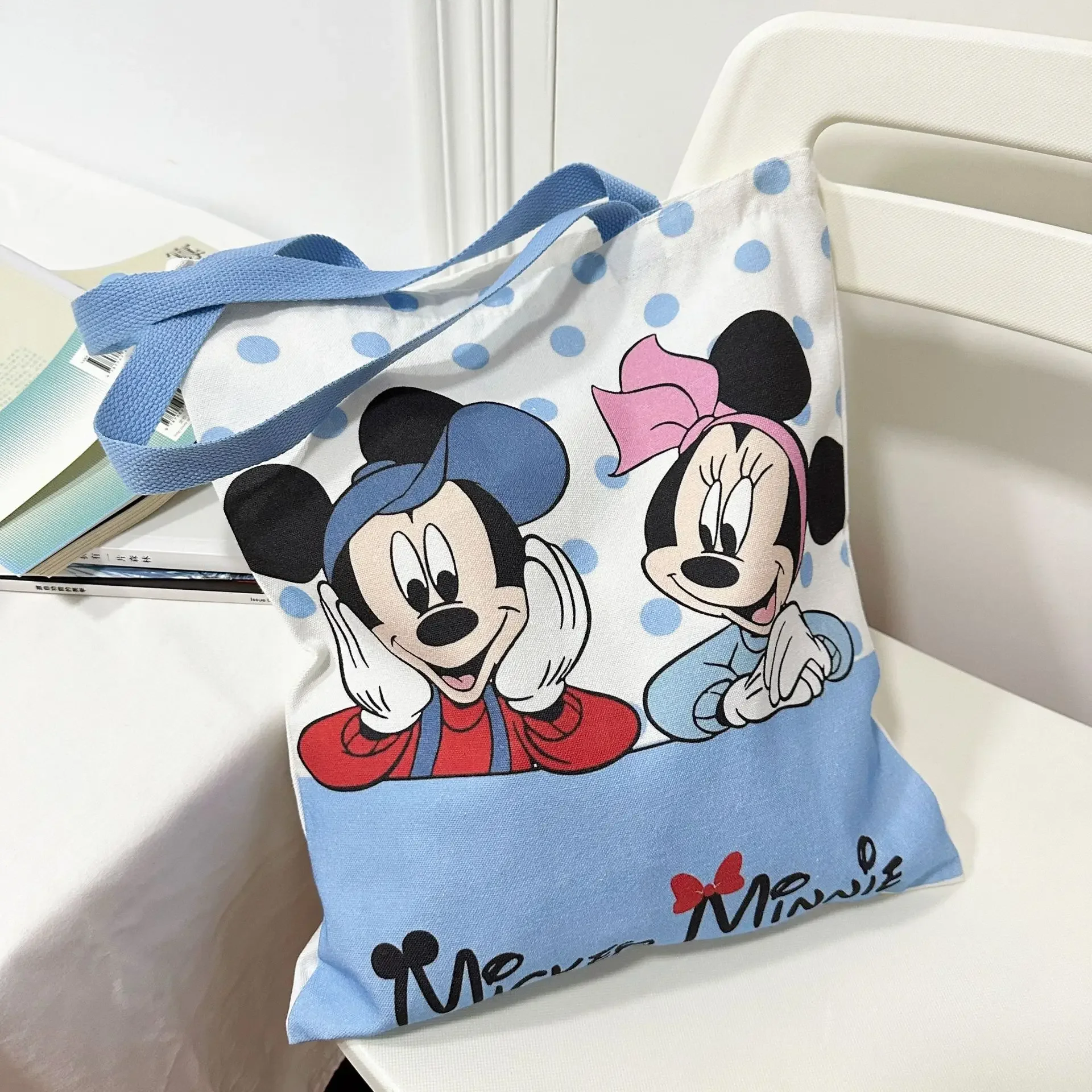 Cute Cartoon Mickey Canvas Bag Women\'s New Versatile Shoulder Bag Korean Commuting Large Capacity Tote Bag