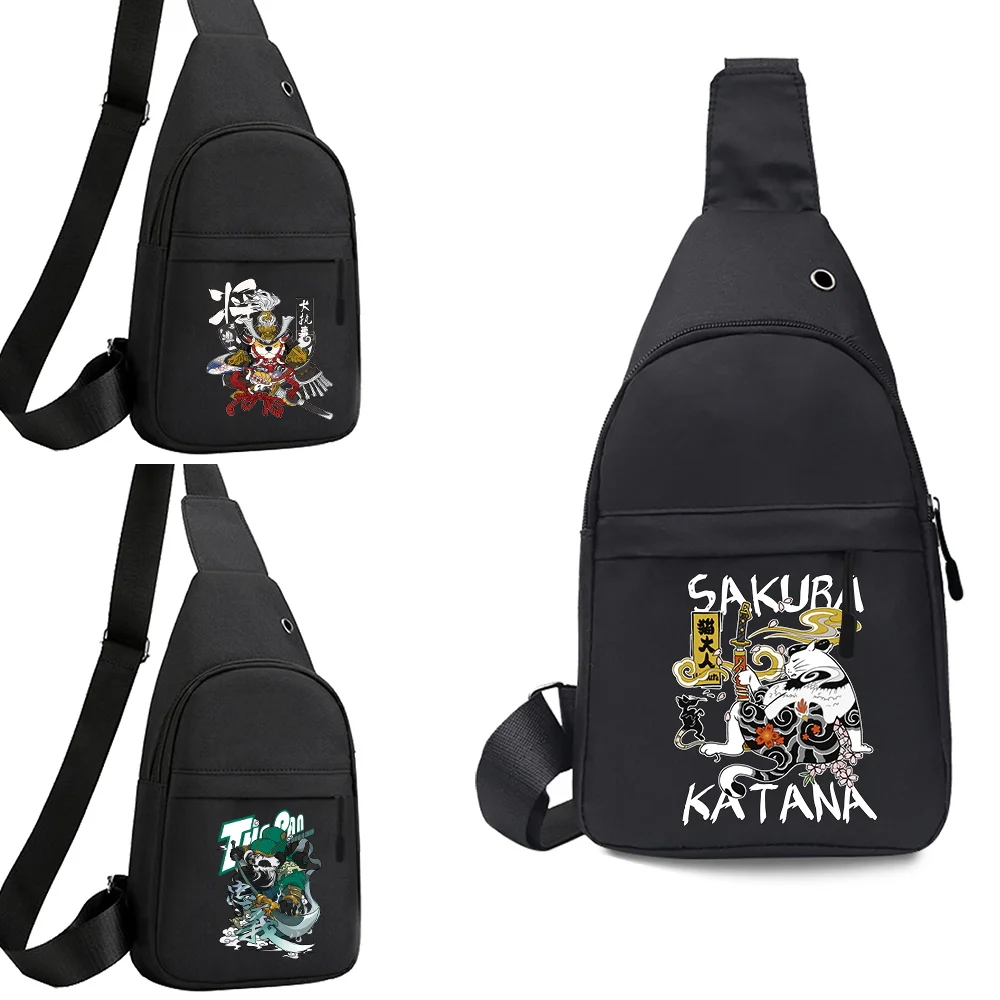 

Нагрудная сумка для фитнеса, йоги, уличные мини-мужские сумки через плечо, серия самурая, спортивная модная нагрудная сумка для бега для женщин и мужчин