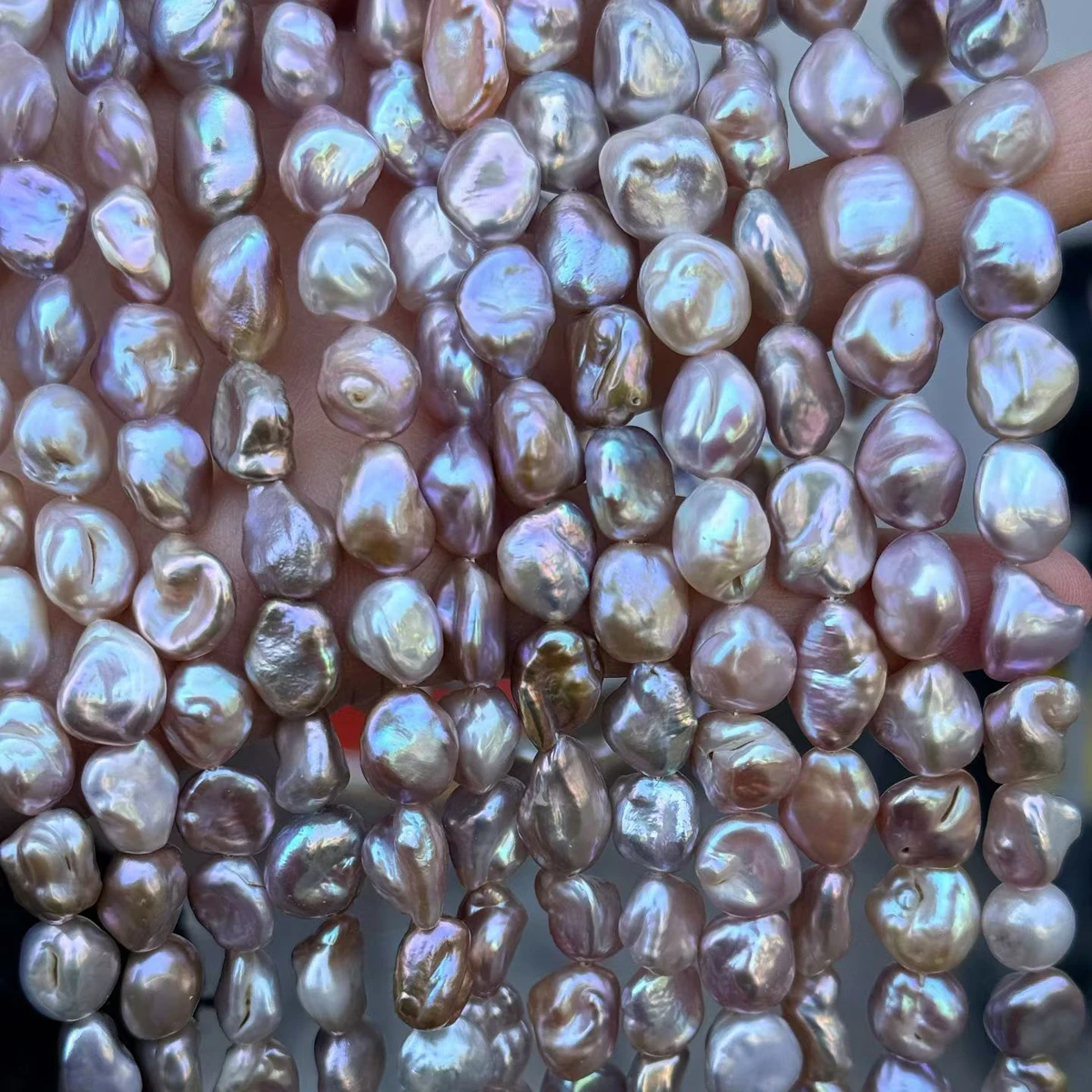 

Irregular Purple Orange Natural Freshwater Pearl Spacer Bead 9-10mm Jewelry Make DIY Necklace Earring Bracelet Accessory Women