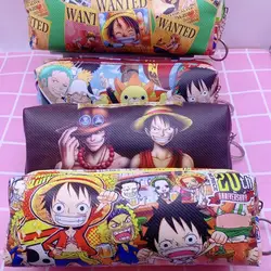 One Piece Anime Luffy Pencil Bag Cute Student Ins Style Decorate High Capacity Portable Storage Bag Cartoon Pencil Case Gift