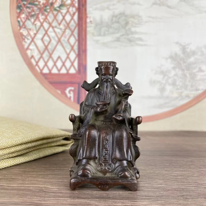 Rural Collection Ingot God of Wealth Copper Statue Vintage Alloy Copper God of Wealth Antique Old Goods Copper Ware Copper Seal