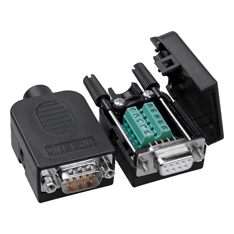 ETRT 4PCS DB9 Female Breakout Connector,DB9 Solderless RS232 D-SUB Serial To 9-Pin Port Terminal Adapter Connector
