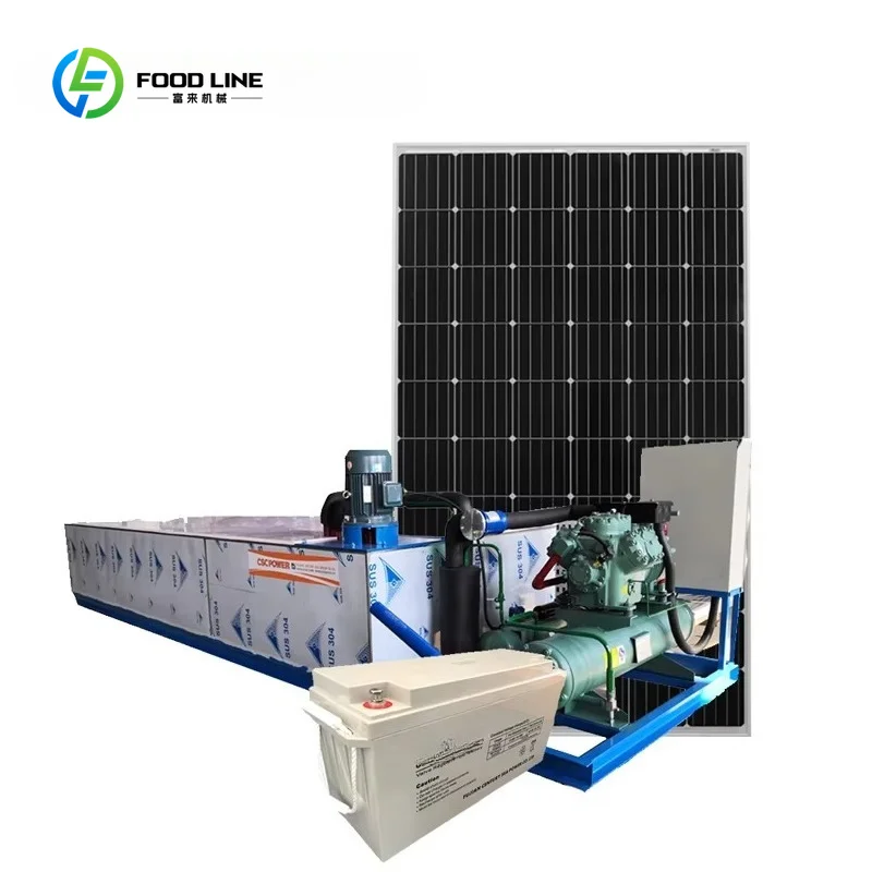 Customized Industrial Solar Powered Brine Ice Block Machine 304 Stainless Steel CE Certified for Fishery Food Processing