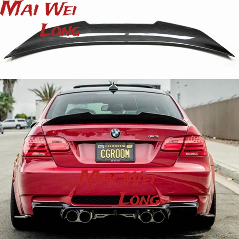 High quality Carbon Fiber Trunk Spoiler Boot Lip Wing M4 Style For 07-13 For BMW E92 E93 M3 2 door for Coupe Highkick