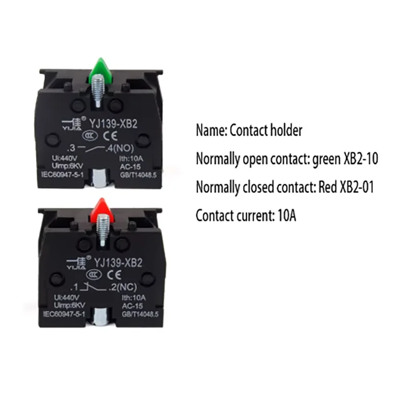 Button switch contact holder XB2-01XB2-10 button accessory red normally closed/green normally open contact