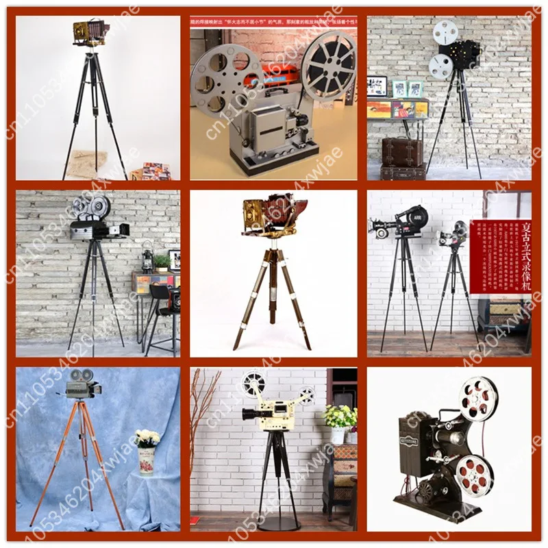 Vintage Tripod Camera Display Industrial Steampunk Decor for Coffee Shop Home Theater Prop