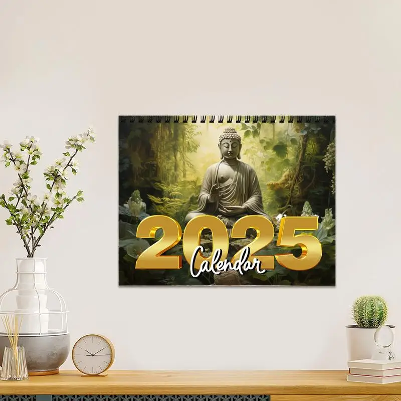 Calendar For Wall Buddha Print 2025 12 Months Calendar Holiday Calendar Decorative Yearly Wall Calendar Work Calendar For Wall