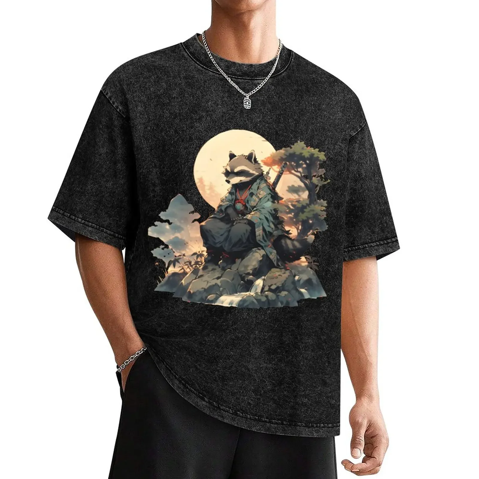 

Japanese Raccoon T-Shirt designer shirts quick-drying graphics sports fans vintage t shirt men
