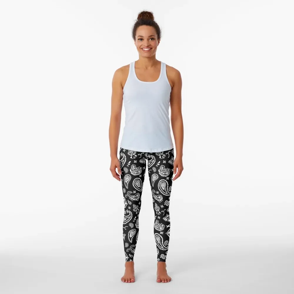 Classic Black OG Handkerchief Paisley Bandana Pattern Leggings Women's pants Fitness's gym clothes Womens Leggings
