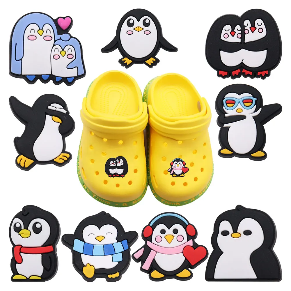 9Pcs/set Lovely Animal Penguin Shoe Charms for DIY Bracelet Wristband Sandal Accessories Kid's Women Party Favor Gifts