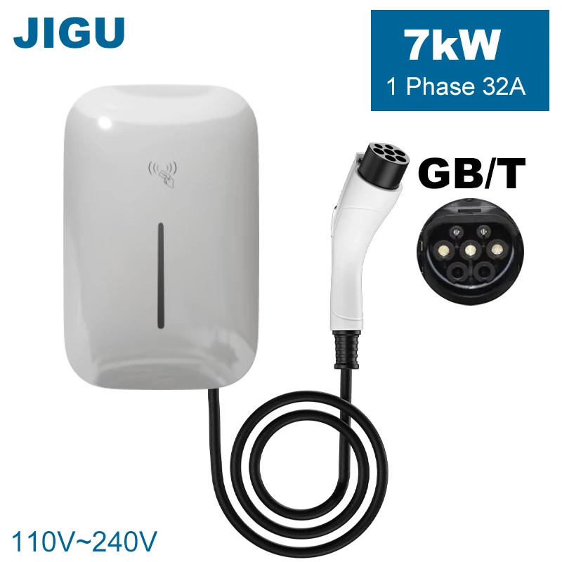 

JIGU EV Charging Station Wallbox 7KW 32A GB/T 20234 1phase Car Charger WITH APP Control Electric Vehicle Charger