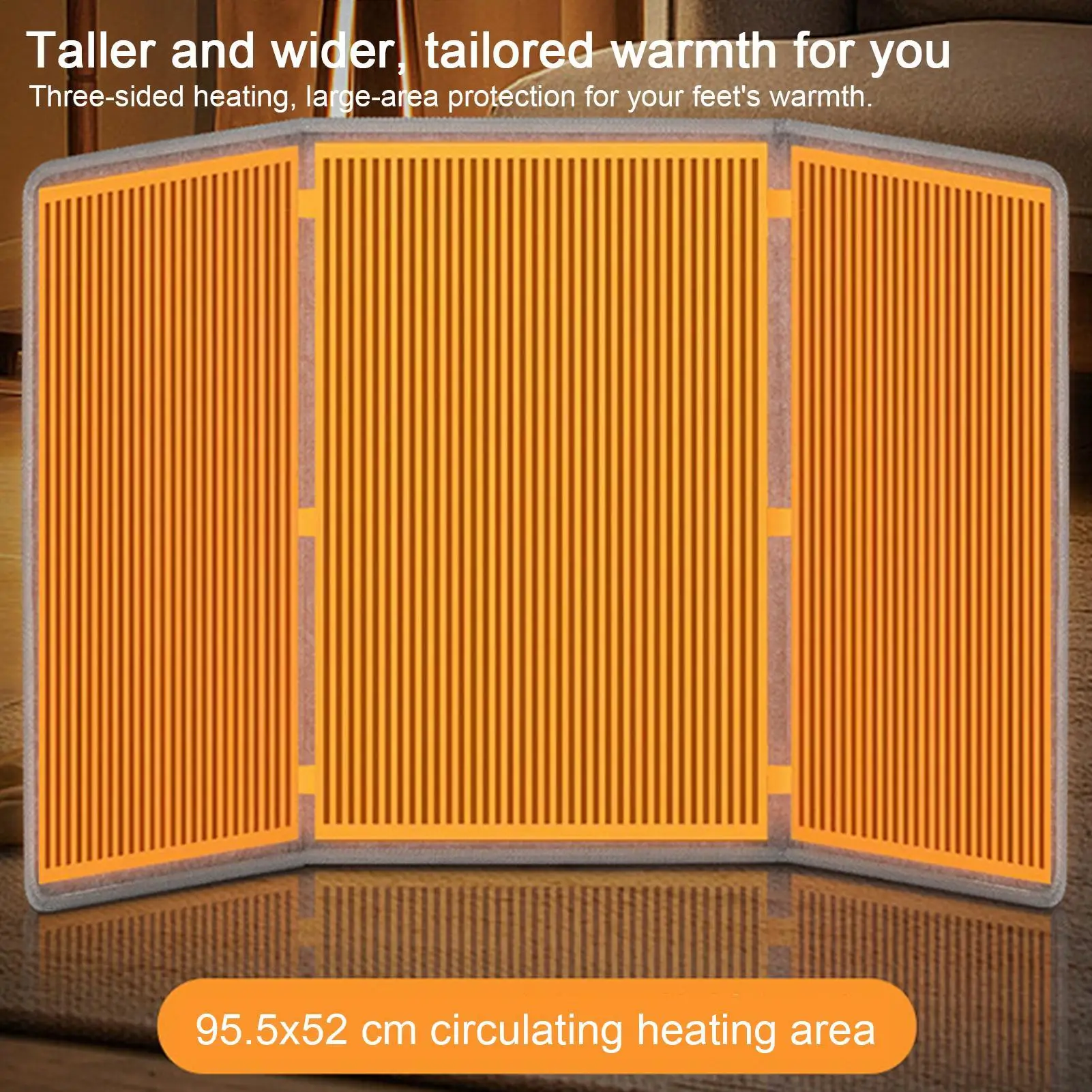 Silent Foldable Leg Warmer Under Desk Electric Space Heater with Adjustable Thermostat & Auto Shut Off for Office Home Timer