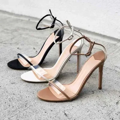 Sandalias sexis De verano con punta redonda para Mujer, zapatos De tacón alto finos y concisos con banda estrecha TRAF ZA, zapatos De fiesta, zapatos De tacón