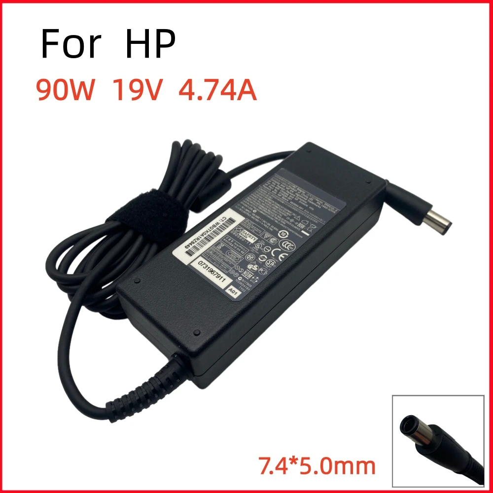 Cargador adaptador para ordenador portátil, 19V, 4,74a, 90W, para HP Probook 4440S 4535S 4530S 4540S 6510b 6530b 6710b 6715S Pavilion DV3 DV4 DV5 DV6