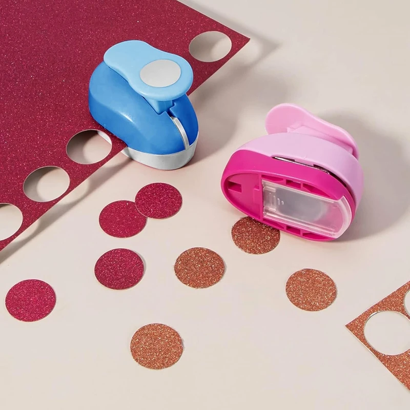 เครื่องเจาะวงกลมงานฝีมือกระดาษ - เครื่องตัดวงกลม 6 ขนาด รวมถึงเครื่องเจาะวงกลมขนาด 3 นิ้ว สีสุ่ม สําหรับงานฝีมือ