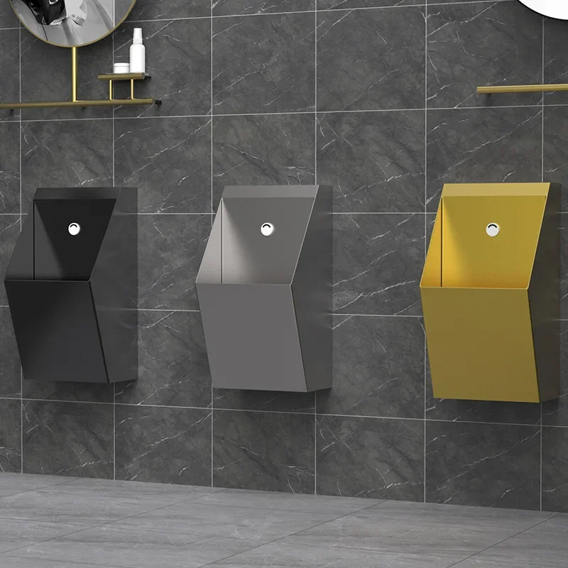 Cross-border light luxury 304 stainless steel urinal, wall-mounted induction bar hotel men's toilet urinal