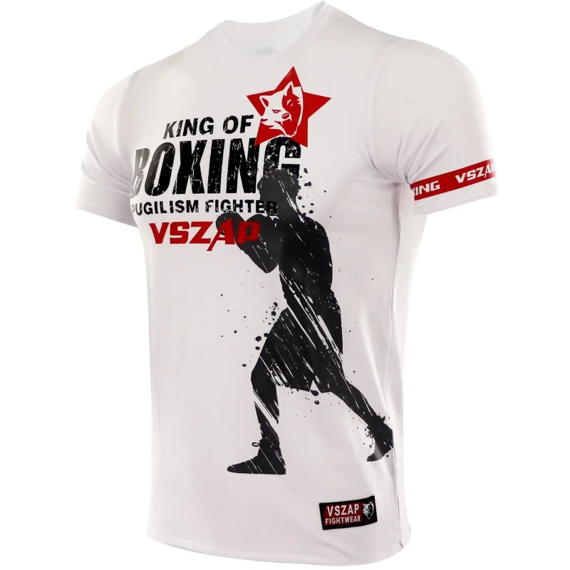 VSZAP Boxing King Mma Large Tight T-shirt Summer Sanda Judo Fitness Running Training Short Sleeve