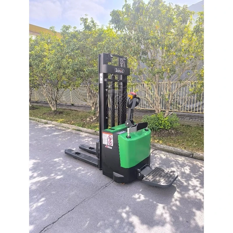 Hot Sale Electric Pallet Stacker 1.5T 3000mm Lifting Height Wheels Standing Position for Narrow Aisle Factory Stacking