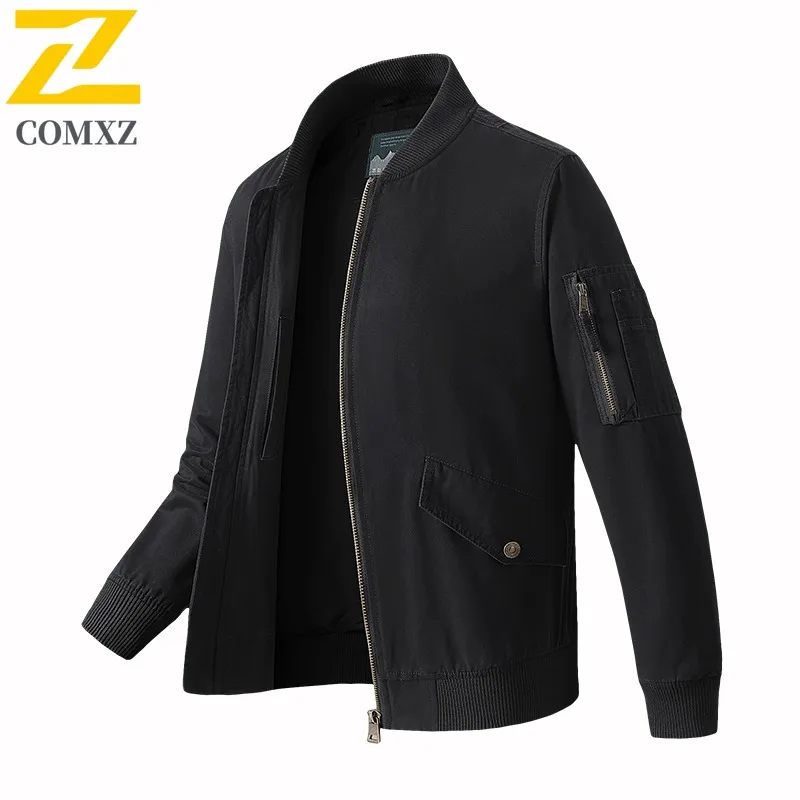 

COMXZ Роскошная хлопковая бейсбольная куртка, утепленная осенне-зимняя летная мужская куртка, рабочая одежда больших размеров, повседневная верхняя одежда