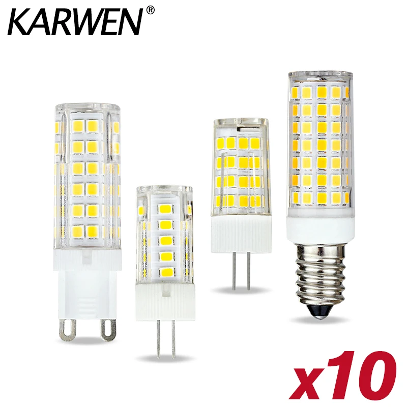 10pcs/lot LED G4 G9 E14 LED Lamp Bulb 3W 5W 7W 9W AC 220V LED Corn Bulb SMD2835 360 Beam Angle Replace Halogen Chandelier Light