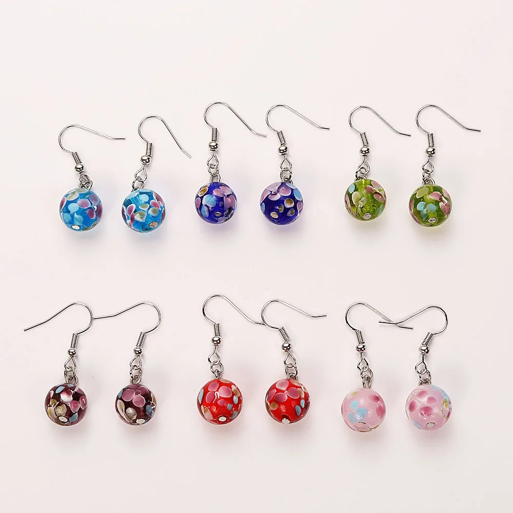 Wholesale Lots 6pairs Mix Style Hand-made Women\'s Romatic Heart Elegant Classic Dangle Earrings Murano Glass Earrings