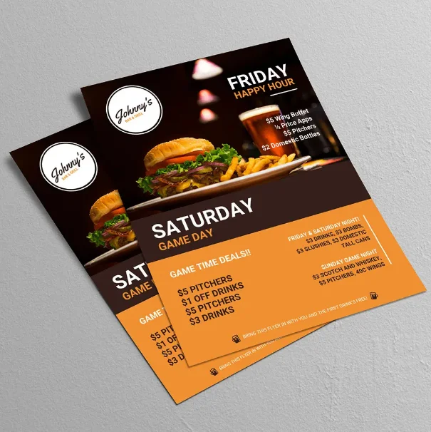 200pcs/pack Customized flyers A5 A6 size menu commercial promotion flyers double-sided printing service 157g paper