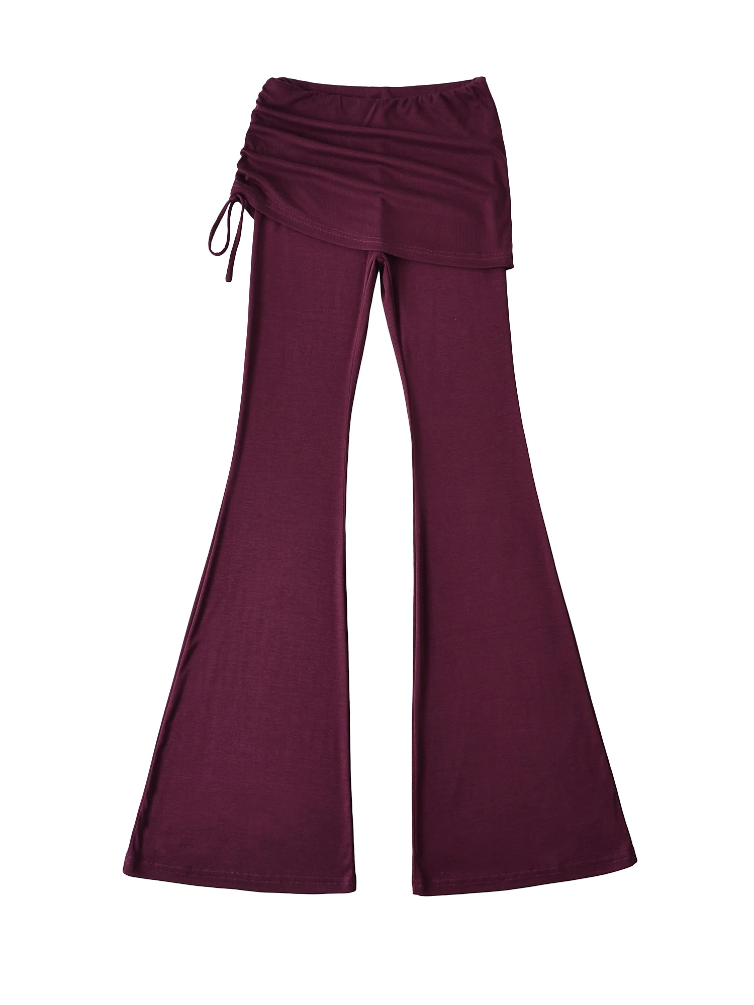 Amerykańskie spodnie wyszczuplające z wysokim stanem, rozszerzane, codzienne, spodnie do jogi, spódnico-spodnie, luźne spodnie z bocznym sznurkiem, długie spodnie.