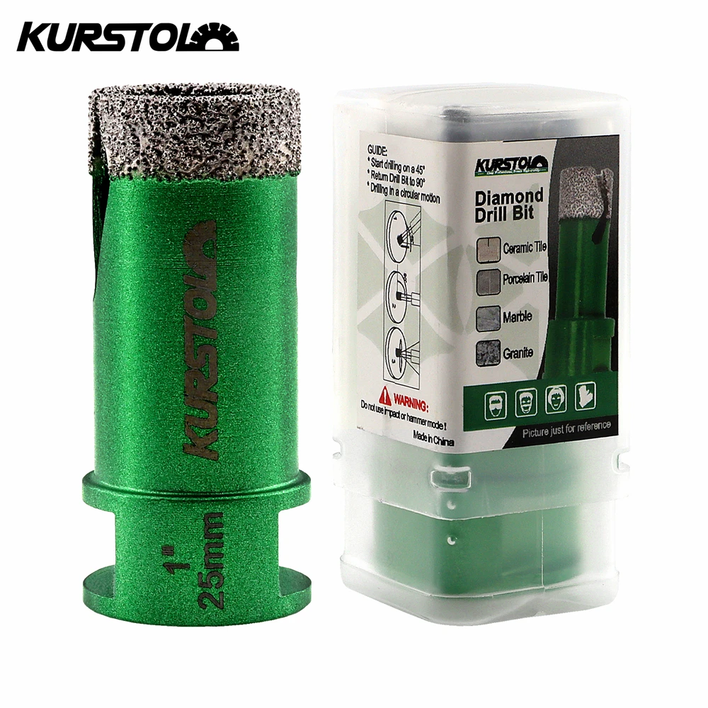 KURSTOL Tile Drilling Bits 1pc 6-102mm 5/8-11 Porcelain Ceramic Marble Stone Cutter Tool Hole Saw Dry Drilling Diamond Core Bits