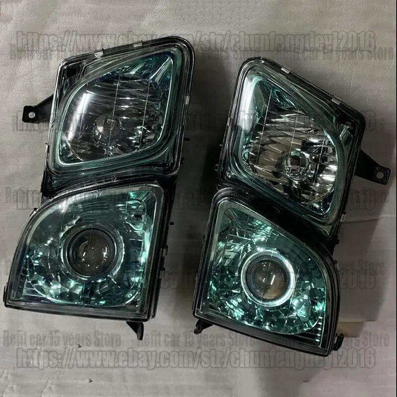 For Lexus LX470 UZL100 1998-2007 2pcs Headlights Head lamp Green lens Set LH + RH car accesorries