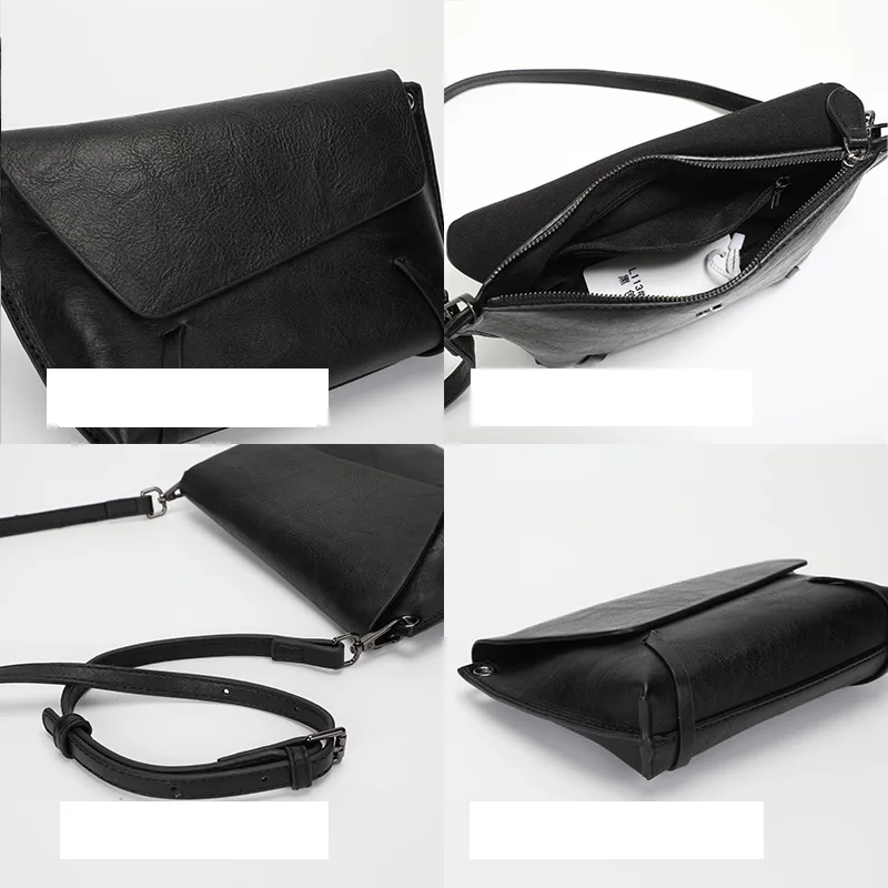 Kpop Ladies Sling Bag small PU leather Female Messenger bags ladies Shoulder Bag Fashion trends women Mobile phone wallet black