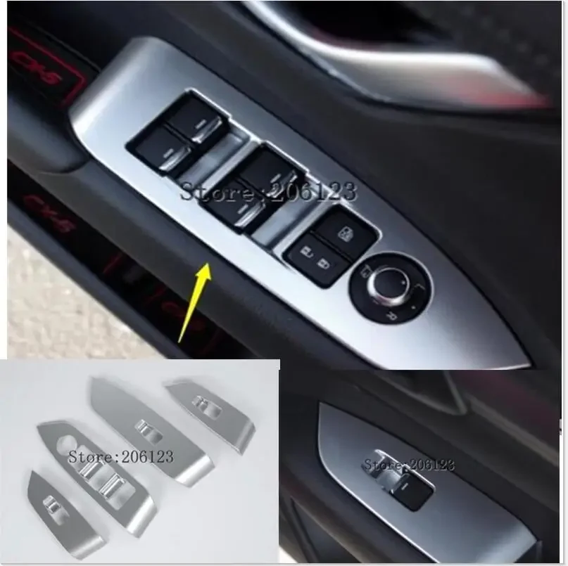 Car Window Switch Adjust Elevator Car Chassis Panel Cover Trim Garnish Car Styling For Mazda CX-5 CX5 2017 2018 2019 2020