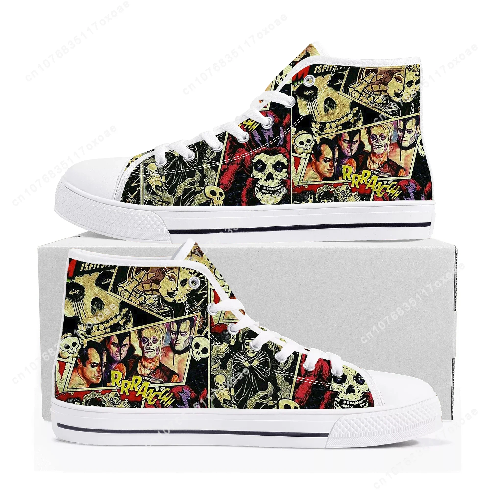 Misfits Skull Shoes High Top Sneakers Mens Womens Teenager High Quality Canvas Sneaker couple Casual Shoe Customize Shoe