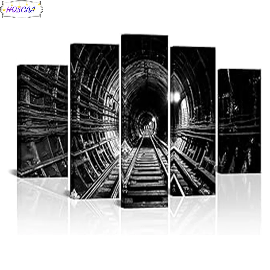

5pcs diamond painting Abstract art tunnel scenery handmade Diamond cross stitch diamond embroidery mosaic 5d art home decoration