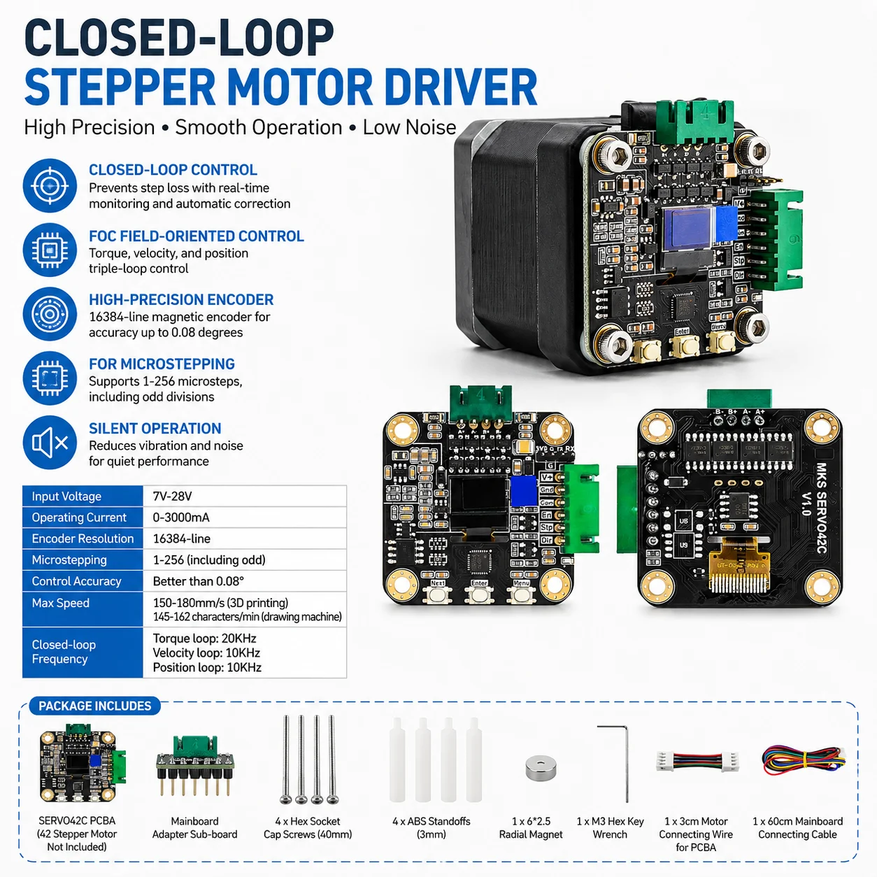 SERVO42C 42 Closed-loop Stepper Motor Driver Silent Operation And High-accuracy Encoder Motor Driver For 42 Stepper Motors