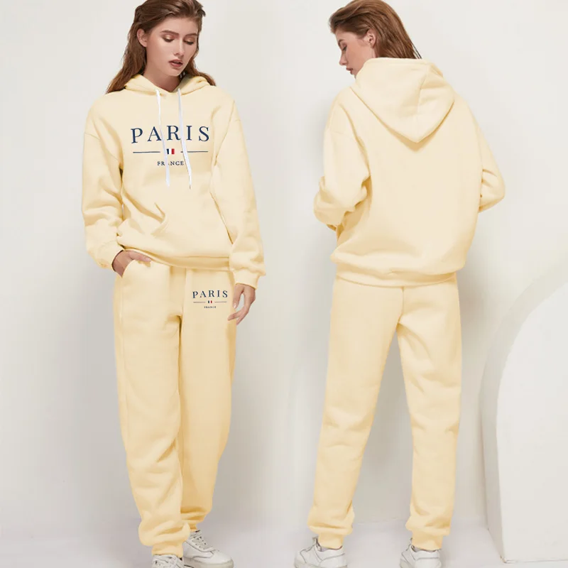 Daily Two Piece Set Women Drawstring Women's Tracksuit Hooded Suit High Quality Comfortable Casual Pullover Fashion Single Pants